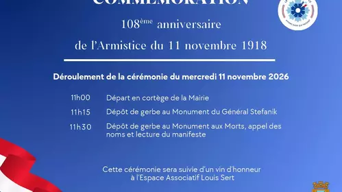 Commémoration du 108ème anniversaire de l'Armistice du 11 novembre 1918 